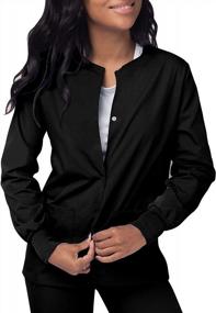 img 1 attached to Stay Cozy And Comfortable With SIVVAN Women'S Front Snap Warm-Up Scrub Jacket