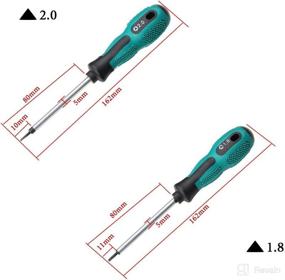 img 1 attached to 🔧 4-Piece 16CM Triangle Magnetic Tip Screwdriver Set w/ Anti-slip Grip - Sizes 1.8, 2.0, 2.3, 3.0 - Ideal for Repair Tasks