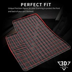 img 2 attached to OEDRO Black TPE All-Weather Floor Mats for 2017-2022 Tesla Model 3 - Full Set Liners, 1st and 2nd Row Included