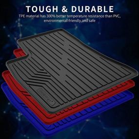 img 3 attached to OEDRO Black TPE All-Weather Floor Mats for 2017-2022 Tesla Model 3 - Full Set Liners, 1st and 2nd Row Included