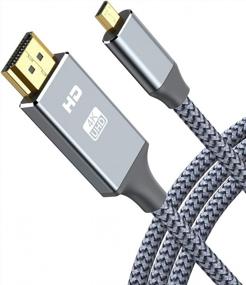 img 4 attached to 4K Micro HDMI To HDMI Cable Adapter 3FT, 8K/4K@60HZ/3D Nylon Braided Male-Male Compatible With GoPro Hero 8/7/6/5, Raspberry Pi 4, Sony A6000 A6300 Nikon Camera