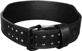 img 2 attached to Leather Weightlifting Belt For Bodybuilding, Squatting, Lower Back Support & Back Pain - Real Leather, Adjustable Buckle Sizing - Men Women