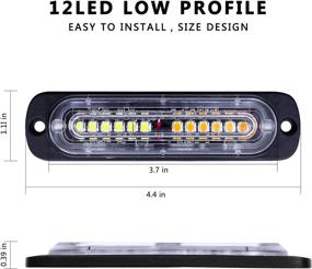 img 1 attached to 🚨 Ultra Slim 4pcs LED Warning Lights with Sync Feature for Car Truck, Emergency Hazard Construction Caution - Surface Mount, Main Control Box Included