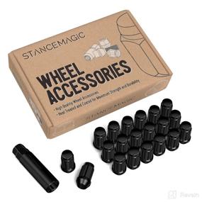 img 4 attached to 🔧 Set of 20 Black Spline Drive Lug Nuts - 12x1.5 Threads - 1.4 inch Length - Cone Seat - Includes Socket Key Tool - Fit Acura Chevy Honda Lexus Mazda Scion Toyota Hyundai and Tuner Vehicles