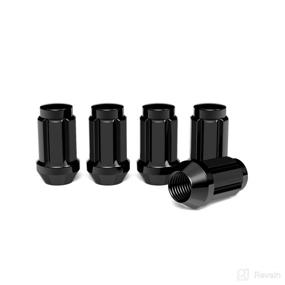img 1 attached to 🔧 Set of 20 Black Spline Drive Lug Nuts - 12x1.5 Threads - 1.4 inch Length - Cone Seat - Includes Socket Key Tool - Fit Acura Chevy Honda Lexus Mazda Scion Toyota Hyundai and Tuner Vehicles