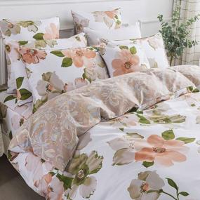 img 3 attached to Elevate Your Bedroom With FADFAY'S Watercolor Floral Duvet Cover - Vintage Farmhouse Bedding In Soft Cotton
