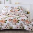 elevate your bedroom with fadfay's watercolor floral duvet cover - vintage farmhouse bedding in soft cotton logo