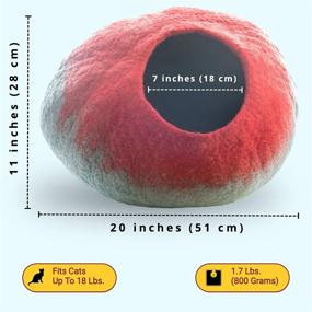 img 3 attached to 🐱 Large Le Sharma Premium Wool Cat Cave Bed: Handcrafted with 100% Natural Merino Wool, Sustainable and Eco-Friendly Felt Cat Cave for Cats and Kittens