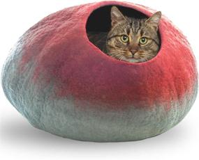 img 4 attached to 🐱 Large Le Sharma Premium Wool Cat Cave Bed: Handcrafted with 100% Natural Merino Wool, Sustainable and Eco-Friendly Felt Cat Cave for Cats and Kittens