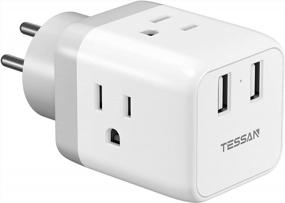 img 4 attached to TESSAN 3-Outlet Power Adapter With USB For Israel, Palestine, And Holy Land