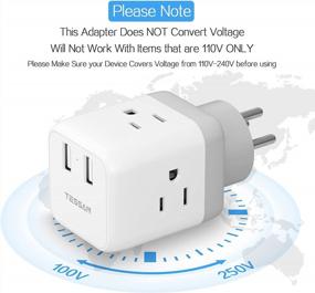 img 1 attached to TESSAN 3-Outlet Power Adapter With USB For Israel, Palestine, And Holy Land