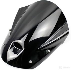 img 2 attached to 🛡️ MT09 FZ09 Windshield Windscreen Deflector for Yamaha 2013-2016 MT 09 MT-09 FZ-09 (Smoke, ABS Plastic) - Black, with Mounting Bracket