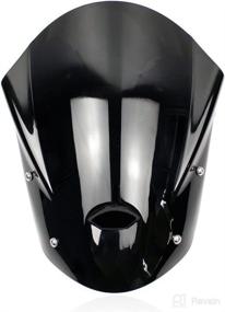 img 1 attached to 🛡️ MT09 FZ09 Windshield Windscreen Deflector for Yamaha 2013-2016 MT 09 MT-09 FZ-09 (Smoke, ABS Plastic) - Black, with Mounting Bracket