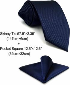 img 3 attached to S&W SHLAX&WING Silk Ties For Men - Dark Blue Navy Solid Colors Matching Necktie