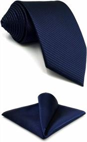 img 4 attached to S&W SHLAX&WING Silk Ties For Men - Dark Blue Navy Solid Colors Matching Necktie