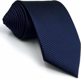 img 1 attached to S&W SHLAX&WING Silk Ties For Men - Dark Blue Navy Solid Colors Matching Necktie