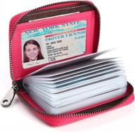кожаный кошелек rfid: держатель кредитной карты на 20 слотов для женщин и мужчин логотип