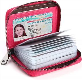 img 4 attached to Кожаный кошелек RFID: держатель кредитной карты на 20 слотов для женщин и мужчин