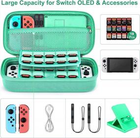 img 3 attached to Complete Younik Switch OLED Accessories Kit - 16 Essential Items Including Carrying Case, Controller And Console Protective Cover, Screen Protector, Stand, And Game Case