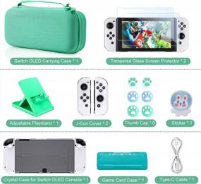 img 2 attached to Complete Younik Switch OLED Accessories Kit - 16 Essential Items Including Carrying Case, Controller And Console Protective Cover, Screen Protector, Stand, And Game Case