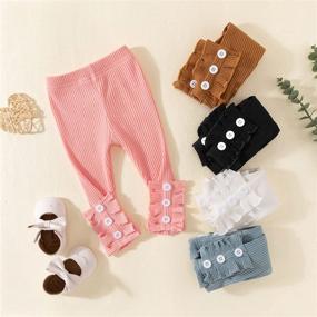img 2 attached to U·nikaka 5-Pack Toddler and Baby Girl Stretchy Flare Pants with Ruffle Fleece Leggings