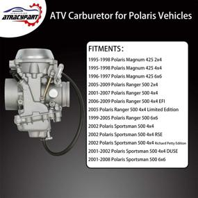 img 2 attached to 🔧 High-Performance Carburetor for Polaris 1999-2009 Ranger 500, 2001-2008 Sportsman 500, and 1995-1998 Magnum 425 ATV Quad