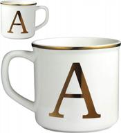 personalized miicol monogram coffee mug with gold initials for home and office use - perfect gift for friends and family (letter a) logo