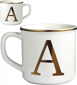 img 4 attached to Personalized Miicol Monogram Coffee Mug With Gold Initials For Home And Office Use - Perfect Gift For Friends And Family (Letter A)