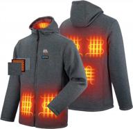 kemimoto heated hoodie with 12v battery pack, unisex warming heated coat, electric heated hoodie for men and women logo