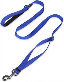 img 3 attached to Premium 6Ft Adjustable Leash For Medium & Small Dogs - Heavy Duty Nylon, Super Soft Neoprene Handle (Royal Blue)