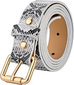 img 1 attached to 🐍 Stylish Snakeskin Leather Women's Belts: Ayliss Womens Accessories Collection