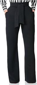 img 3 attached to 👖 VOIKERDR Women's High Waisted Long Work Pants with Belt - Casual Straight Wide Leg & Stretch Fabric