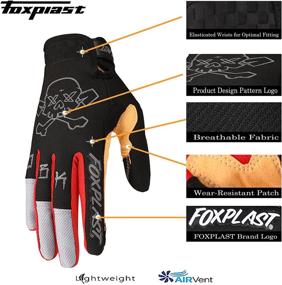 img 3 attached to 🧤 FOXPLAST Unisex MTB ATV BMX MX Racing Motorcycle Gloves: Breathable, Lightweight, Anti-Slip Design for Riding, Road Racing, Cycling, Climbing - Fullfinger, Touchscreen Compatible