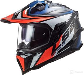 img 4 attached to LS2 Helmets Explorer Carbon Adventure (Focus Blue White Red - XXX-Large)