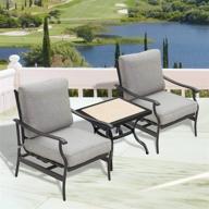 relax in style with patiofestival's outdoor bistro set: cushioned rocking dining sofa chairs and square table perfect for your patio logo
