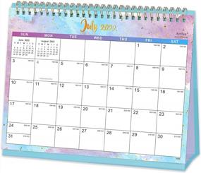 img 4 attached to Watercolor Ink Standing Flip Desk Calendar 2022-2023 - Twin-Wire Binding, Unruled Blocks, Memo Pages, And Thick Paper - 9.8" X 8.3" Size For Jul. 2022 To Dec. 2023 Scheduling
