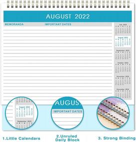 img 1 attached to Watercolor Ink Standing Flip Desk Calendar 2022-2023 - Twin-Wire Binding, Unruled Blocks, Memo Pages, And Thick Paper - 9.8" X 8.3" Size For Jul. 2022 To Dec. 2023 Scheduling