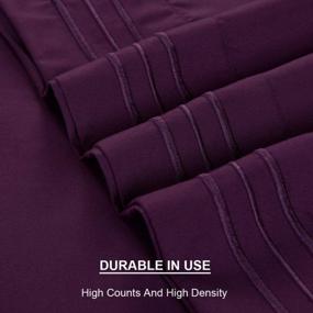 img 1 attached to Experience Supreme Comfort With TEKAMON'S 1800TC Microfiber Polyester Bed Sheet Set - Super Soft, Warm, And Cooling - Wrinkle Free With Extra Deep Pockets For King Size Beds In Purple