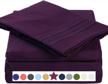 experience supreme comfort with tekamon's 1800tc microfiber polyester bed sheet set - super soft, warm, and cooling - wrinkle free with extra deep pockets for king size beds in purple logo