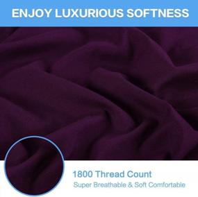 img 2 attached to Experience Supreme Comfort With TEKAMON'S 1800TC Microfiber Polyester Bed Sheet Set - Super Soft, Warm, And Cooling - Wrinkle Free With Extra Deep Pockets For King Size Beds In Purple