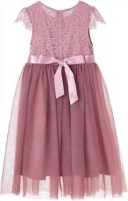 img 3 attached to Elegant Niyage Flower Girl Dress: Maxi Tulle A-Line Princess Dress With Cap Sleeves For Parties