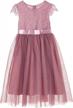 elegant niyage flower girl dress: maxi tulle a-line princess dress with cap sleeves for parties logo