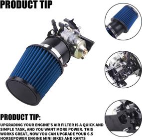 img 3 attached to 🔧 Upgraded High Performance Carburetor Air Filter Adapter Intake Spark Plug Kit for Predator 212cc 6.5HP, Honda GX160, GX200 196cc, Coleman CT200U Trail, CT100U Mini Bike, Go Kart Racing (Blue)