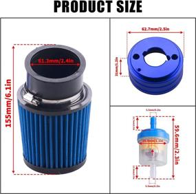 img 1 attached to 🔧 Upgraded High Performance Carburetor Air Filter Adapter Intake Spark Plug Kit for Predator 212cc 6.5HP, Honda GX160, GX200 196cc, Coleman CT200U Trail, CT100U Mini Bike, Go Kart Racing (Blue)