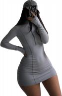 xllais women long sleeve zipper high neck cotton bodycon mini dress fitness outfit логотип