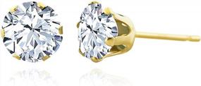 img 1 attached to 1.75CTW Genuine White Topaz Stud Earrings In 14K Yellow Gold