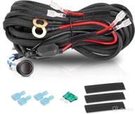 🔌 2 lead wiring harness kit for light bars, work lights, fog lights, rock lights - acec shop 12v 40a rocker switch relay fuse nylon wiring harness for truck utv atv car boat logo