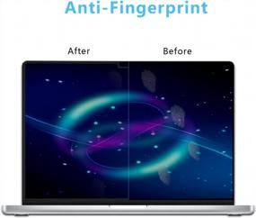 img 1 attached to Protective Screen Guard For MacBook Pro 14 Inch 2021 M1 Pro/M1 Max A2442 With Touch ID - Anti-Blue Light, Eye-Care, Anti-Glare/Anti-Scratch, Removable PET Film