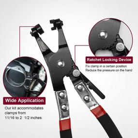 img 1 attached to BETOOLL 9-Piece Long Reach Hose Clamp Pliers Set For Fuel, Oil, And Water Hoses - Essential Auto Tools