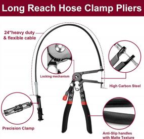 img 3 attached to BETOOLL 9-Piece Long Reach Hose Clamp Pliers Set For Fuel, Oil, And Water Hoses - Essential Auto Tools